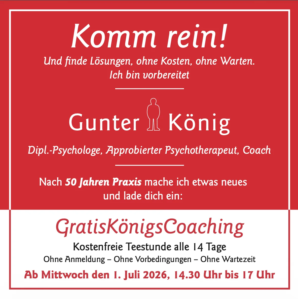 GratisKönigsCoaching – Komm rein!